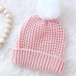Baby Hat Knitting Pattern, Easy Newborn Knit Beanie, Seamless Hat in the Round, Elaine Baby Hat PDF