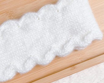 Scalloped Headband Knitting Pattern, Knit Ear Warmer PDF, Easy Womens Headband, DIY Winter Accessory, Easy Knit Gift