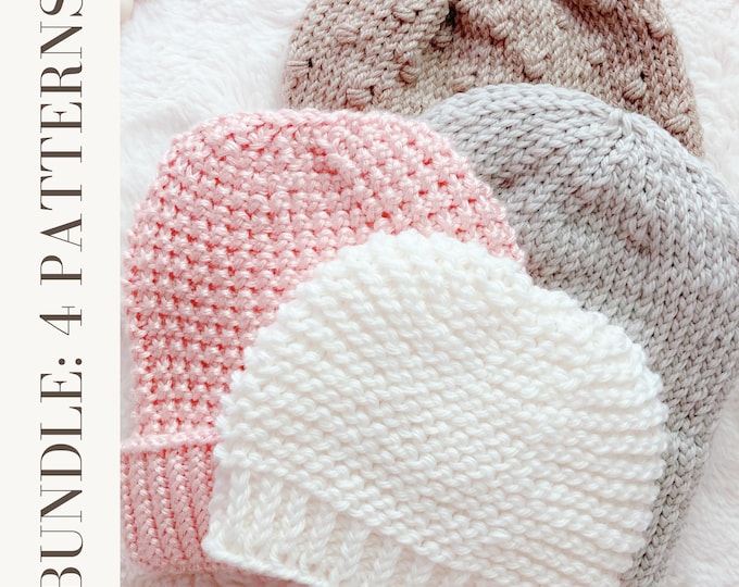 Bebe Layla Bow Knit Beanie in Pink (Size NB-3Y) main image 1