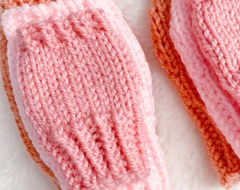 Basic Handwarmers Knitting Pattern, Baby to Adult Sizes, Easy DK Fingerless Mitts, Ribbed Wrist Warmers PDF, Easy Knit in the Round Gift