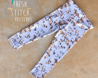 Modello leggings PDF, modello leggings per bambini, download istantaneo taglie da neonato a 12 anni