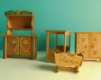 Dora Kuhn Miniature Chair Dollhouse German Mid Century Bavarian Folk 1:12 Wood