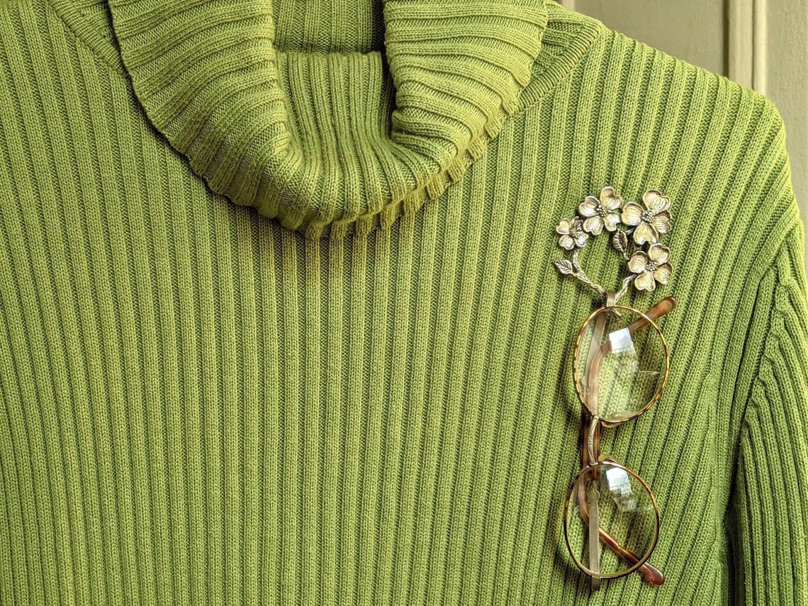 Reading glasses pin brooch vintage flower pin eyeglass Etsy