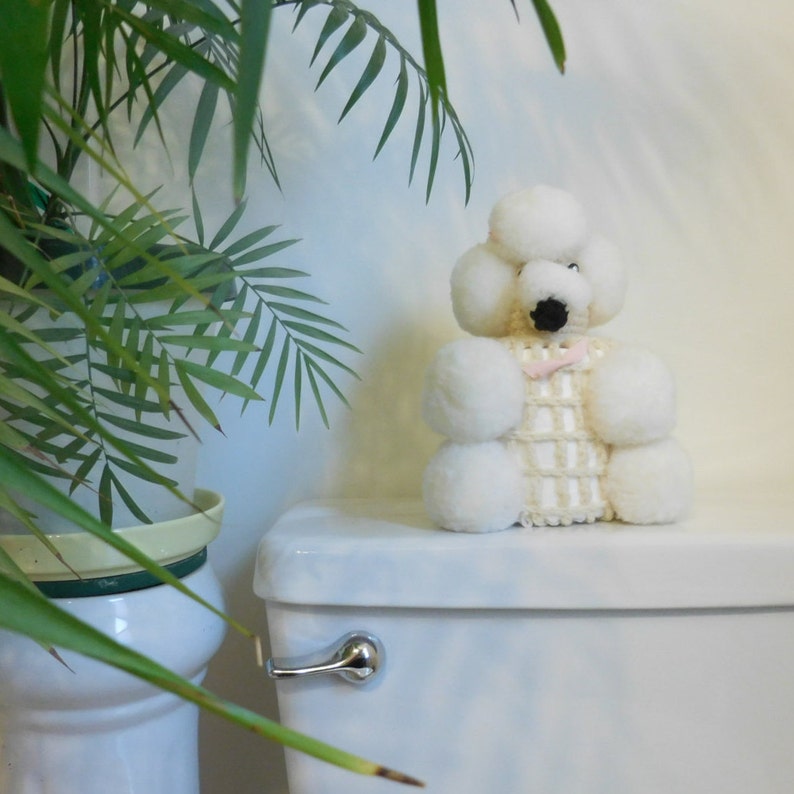 Crochet Poodle Puppy toilet paper holder cozy vintage bathroom Etsy