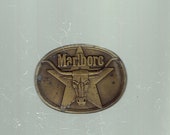 marlboro brass belt buckle 1987