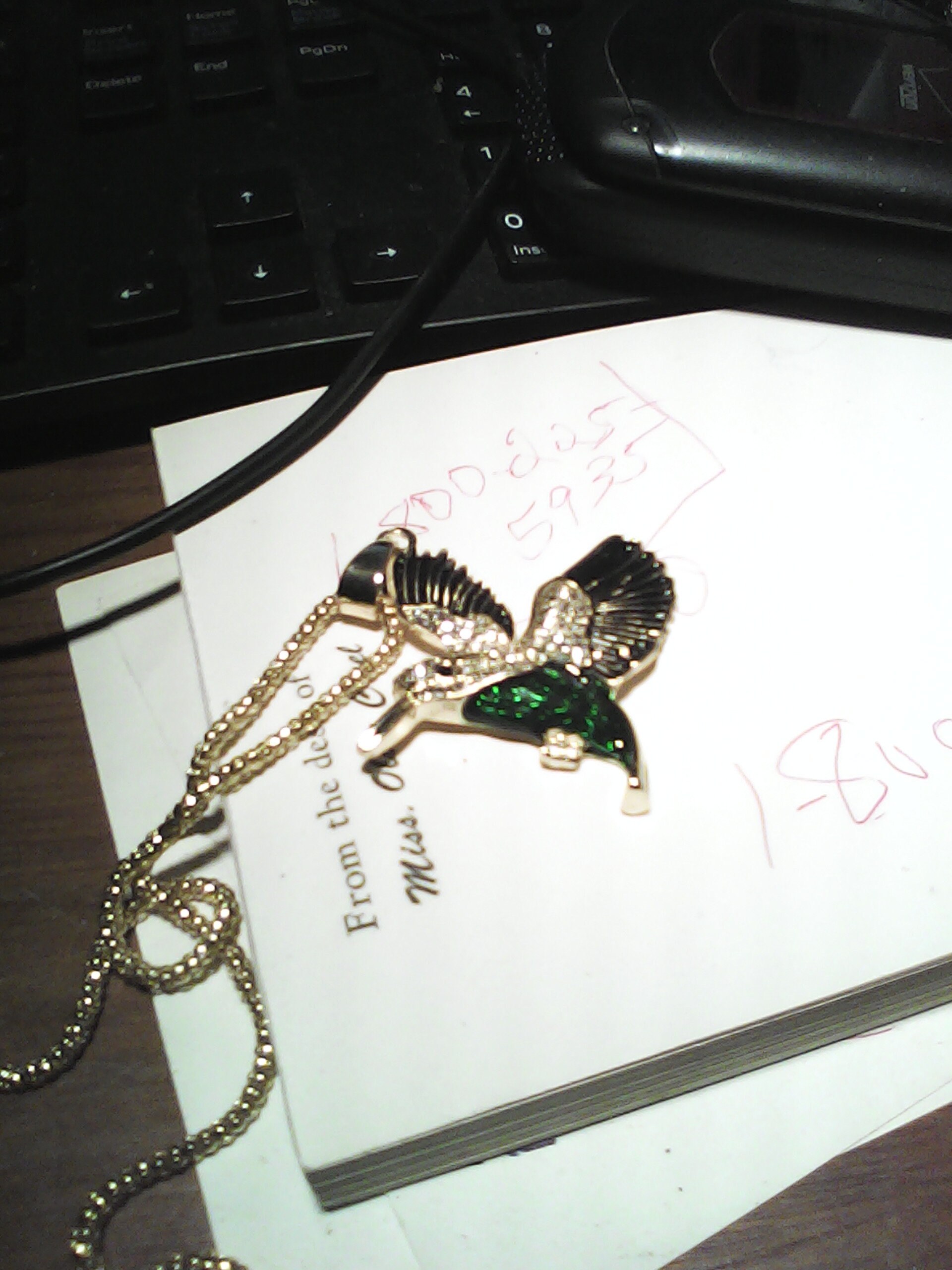 HUMMINGBIRD NECKLACE 14 Inch Snake 