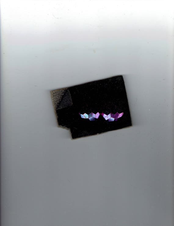 shiny purple earrings 1960's