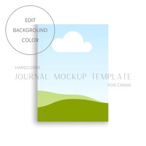 Journal Mockup Canva Template - Change the Background, Editable Book Cover Template, Hardcover Book Mockup, Journal Cover Template for Canva