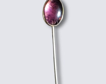 Antique Victorian Edwardian 14K Gold Amethyst Glass Hat Pin Stick Pin Brooch