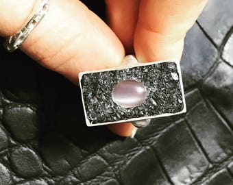 Moonstone ring / celestial / concrete jewelry