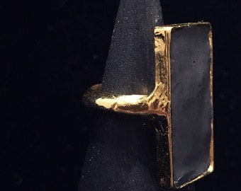 Anello in oro nero opaco // Gioielli in cemento