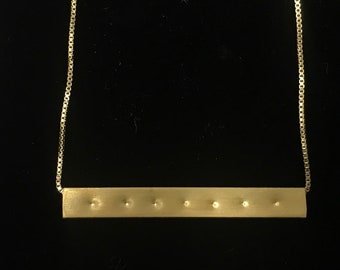 Gold Bar Studded Necklace