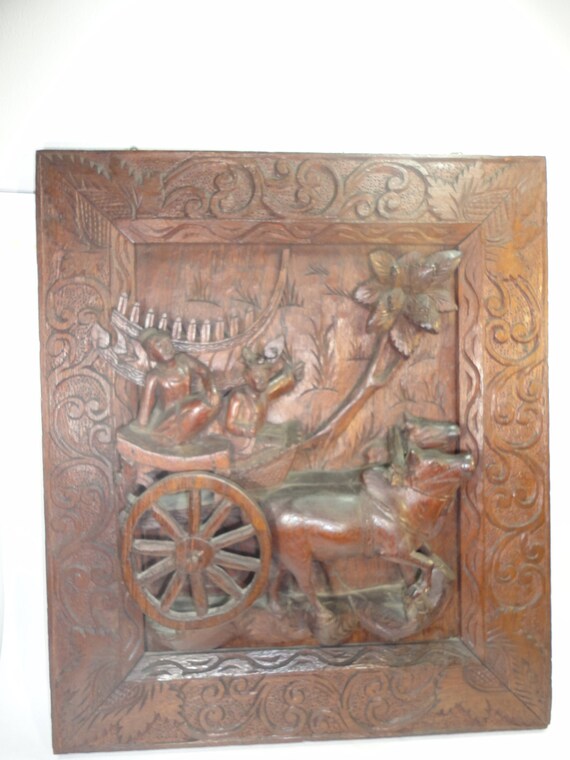 Vintage Asian Chinese Wood Carved Wall Hanging 3d Plaque Of - Asian Wood Carving Wall Hanging Vintage Asian Chinese Wood Carved Wall Hanging 3d Plaque Of - Asian Wood Carving Wall Hanging