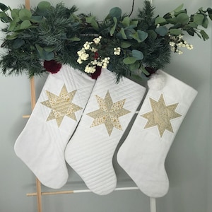 Quilted Star Stocking PDF Pattern, Instant Download, Christmas Stocking Pattern, Xmas Stocking Pattern, Scandinavian Xmas, quilt pattern image 2