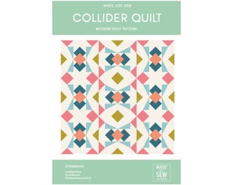 Collider Quilt Pattern, Instant PDF download quilt pattern, modern quilt pattern, half square triangles, modern quilt design