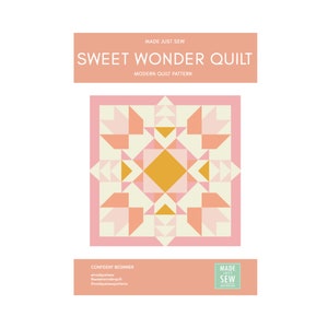 Sweet Wonder Quilt PDF Pattern, instant download, Modern quilt pattern, Half Square triangle, for advanced beginners modern quilting design