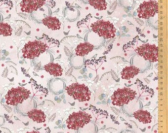 Acufactum - Sureau et hortensias - Coupon de tissu (environ) 45,7 cm x 76,2 cm