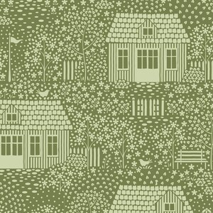 Tissu Tilda - Ville natale - Mousse de mon quartier - Tissu