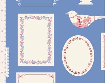 Tilda Stoff - Something Blue Blender - Labels & Ornaments Blau - Meterware