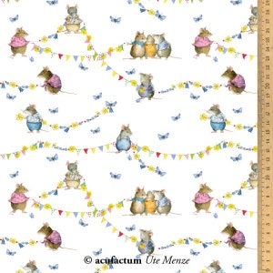 Acufactum - Mausesammer (Party Mice) - Fat Quarter (approx) 18" x 30"