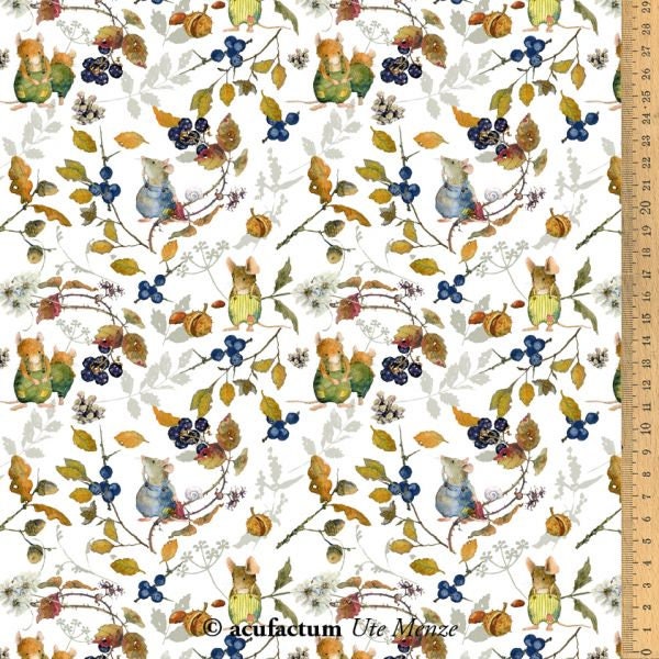 Acufactum - Hedge Mice - Fat Quarter (approx) 18" x 30"