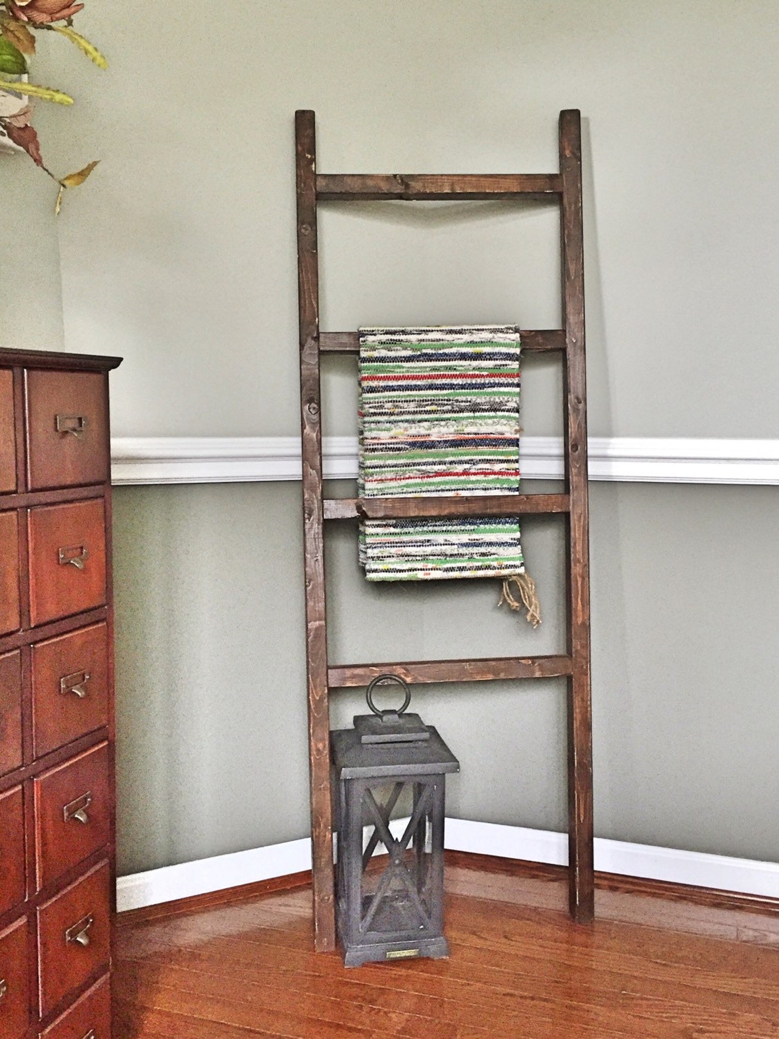 BLANKET LADDER Rustic Brown 5 ft. Ladder Farmhouse Etsy