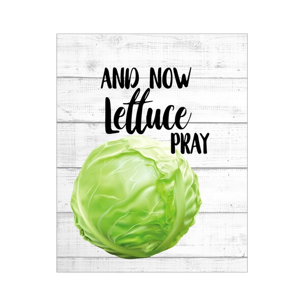 WALL ART PRINTS | 8X10 | Vegetable Pun Art | Funny Food Art; Cute Kitchen Print; Lettuce Sign