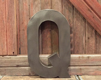 12" FAUX METAL LETTER // Faux Hammered Metal // Alphabet Letters // Paper Mache // 12" // Industrial Accent