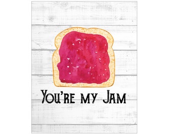 WALL ART PRINTS | 8X10 | Food Pun Art | Love Puns; Funny Food Art; Cute Kitchen Print; Jam Sign