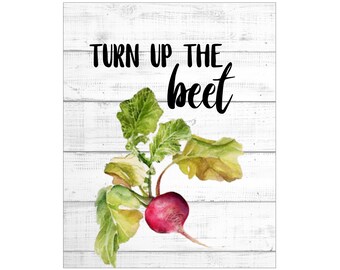 WALL ART PRINTS | 8X10 | Vegetable Pun Art | Funny Food Art; Cute Kitchen Print; Beet Sign