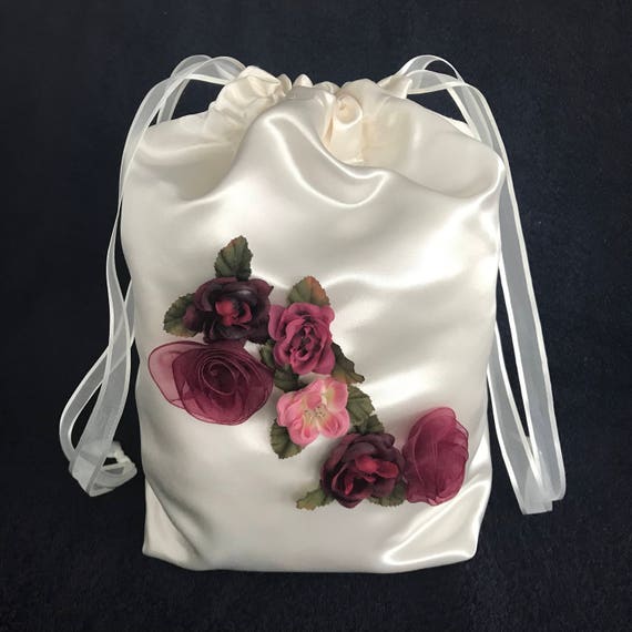 Brauttasche Rosa Tuille und Rosetten