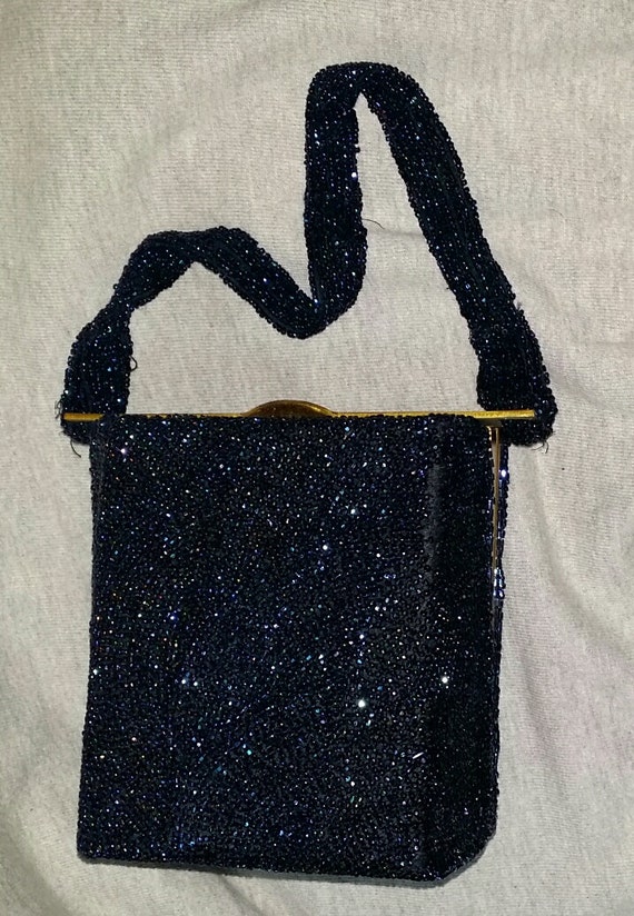 1930s Totally Beaded Box Purse Bag Handbag