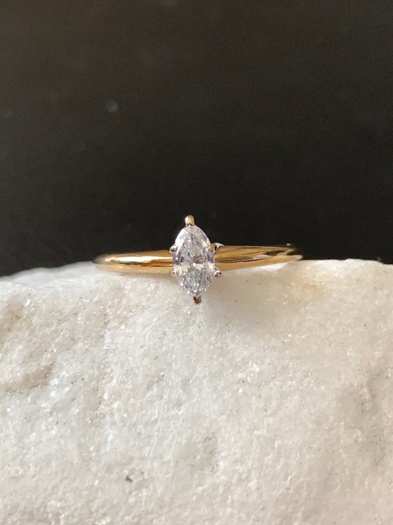 Diamond Engagement Ring Marquise Cut  0.28 CTW 14K