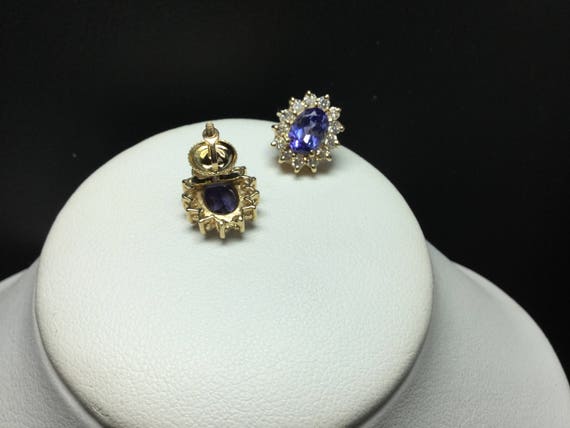 Tanzanite Earrings  Tanzanite and Diamond Earring… - image 5