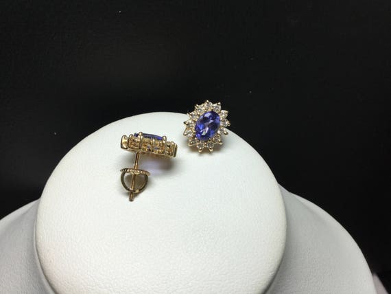 Tanzanite Earrings  Tanzanite and Diamond Earring… - image 6