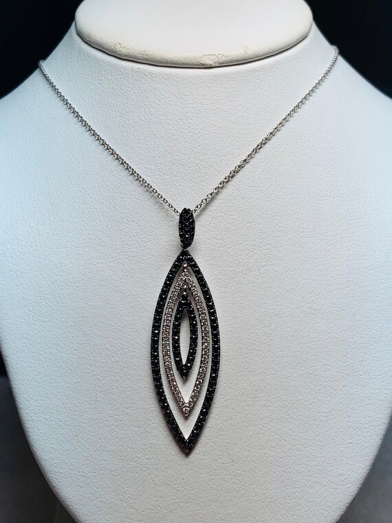 Diamond Necklace Black and White Pave Diamonds 14 