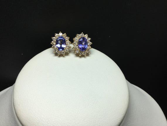 Tanzanite Earrings  Tanzanite and Diamond Earring… - image 7