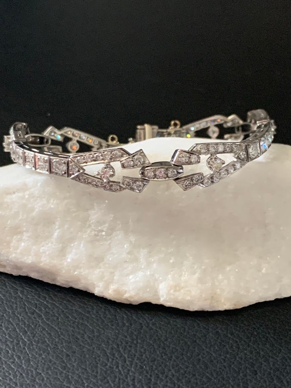 Art Deco Diamond Bracelet 5 ct tw Platinum Bracele