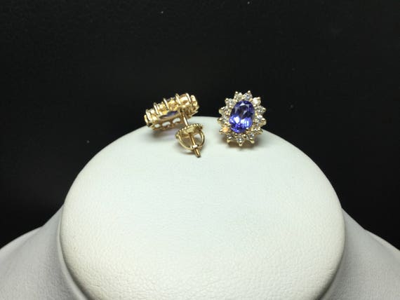 Tanzanite Earrings  Tanzanite and Diamond Earring… - image 4