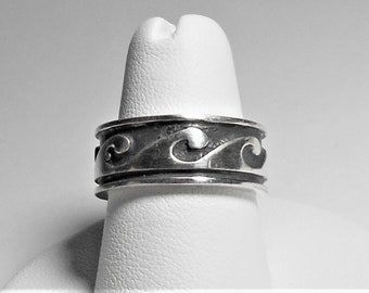 Sterling Silver Wave Ring, Sterling Silver Ring, Sterling Silver Statement Ring