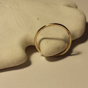 Solid 14k Yellow Gold Ring: Minimalist Stacking Band