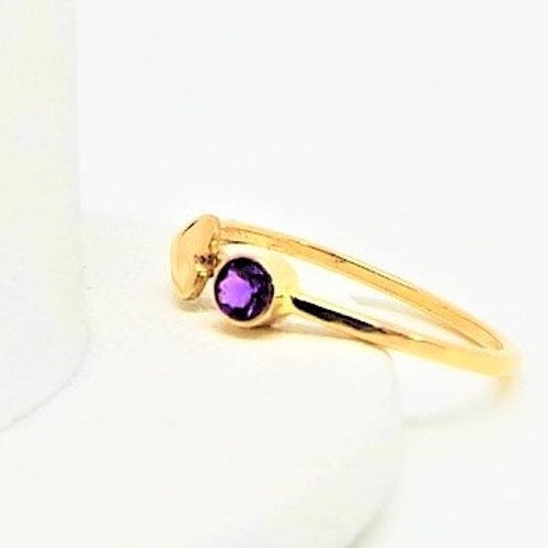 14k Gold Amethyst Ring, 14k Gold Birthstone Ring, 14k Gold Gemstone Stacking Ring, 14k Birthstone Ring, 14k Gemstone shops Ring, Amethyst Ring
