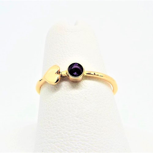 14k Gold Amethyst Ring, 14k Gold Birthstone Ring, 14k Gold Gemstone Stacking Ring, 14k Birthstone Ring, 14k Gemstone shops Ring, Amethyst Ring