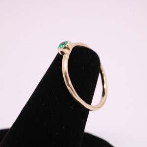 Gold Emerald Ring /Solid 14k Gold Emerald Stacking Ring /14k Emerald May Birthstone Ring / Dainty Emerald Ring /14k Gold Filled Emerald Ring image 5