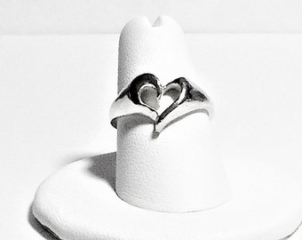 Silver Heart Ring, Sterling Silver Heart Ring, Heart Ring, Womans Heart Ring, Womans Sterling Silver Heart Ring