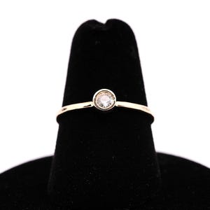 14k White Sapphire Ring, 14k 3mm White Sapphire April Birthstone Stacking Ring, Solid 14k White Sapphire Ring, Woman Sapphire Promise Ring