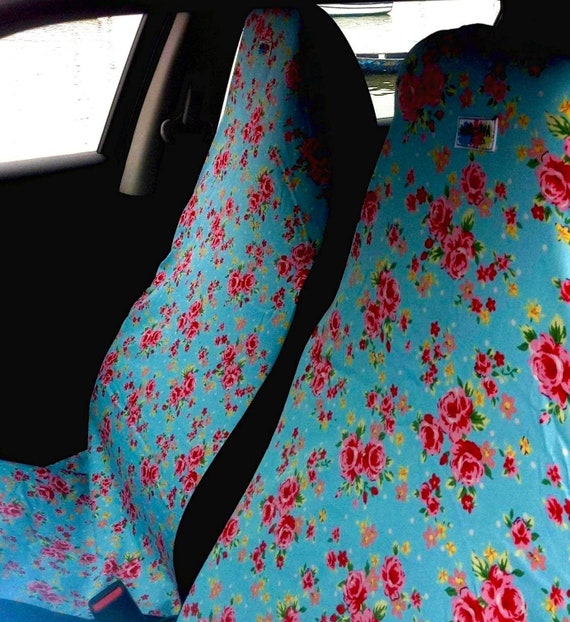 Me Mo Airbag Friendly Car Seat Covers Pale Blue Vintage Rose