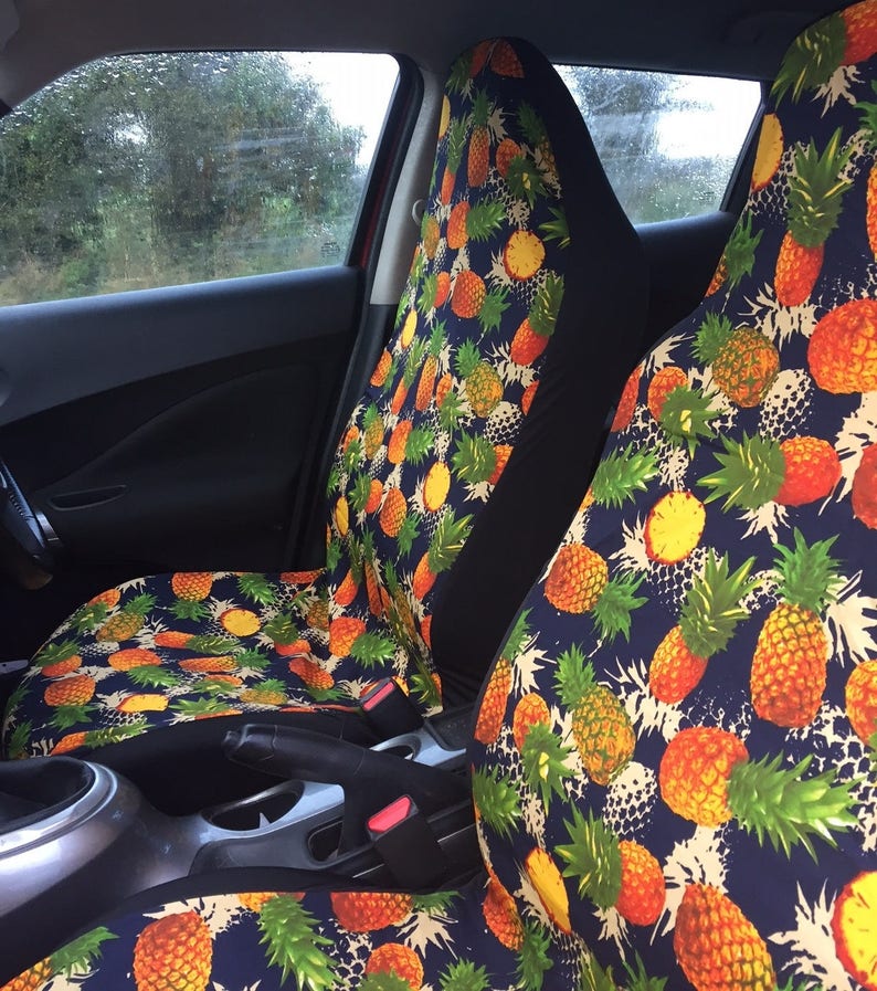 Me Mo Pineapple Crush Airbag Friendly Front Car Seat Covers Pair