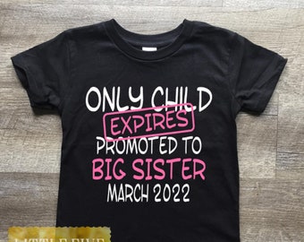 Only Child Expiring Personalised Date Toddler T-shirt Children's T-shirt Kids Only Child Expiring Personalised Date Toddler T-shirt Children's T-shirt Kids