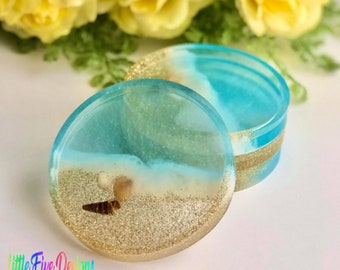 Beach Coaster, Beach Home Décor, Epoxy Resin Art, Ocean Wave Coaster, Sea Shell Coaster, Housewarming Gift